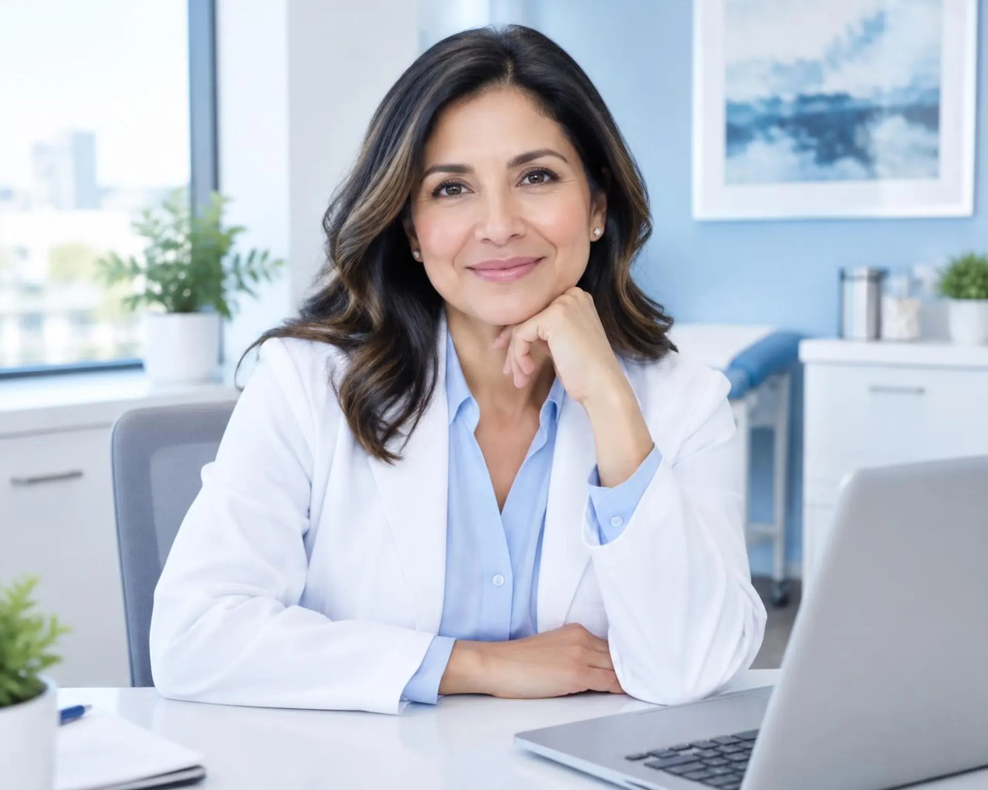 Imagen ilustrativa de una médica en una consulta por video